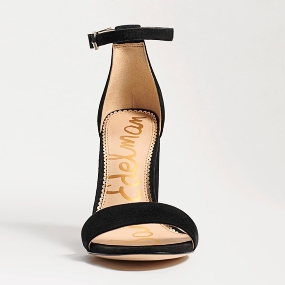 Sam Edelman Yaro black suede ankle strap Block Heels sandals women’s Sz 9 1/2 - Picture 3 of 13